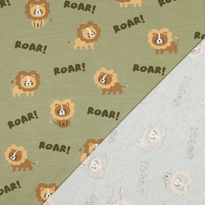 Jersey coton lion | Poppy Fabrics – pistache/brun faon,  image number 4