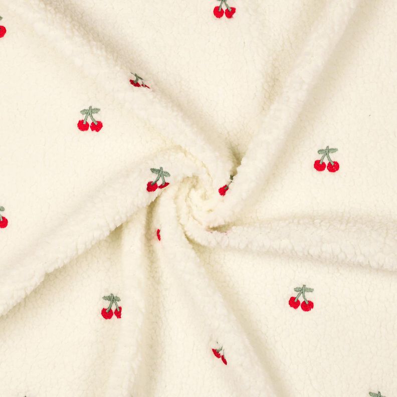 Ourson Cerises brodées | Poppy Fabrics – ivoire/chili, image number 3