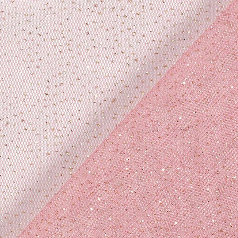 Tissu tulle scintillant – vieux rose/or,  image number 4