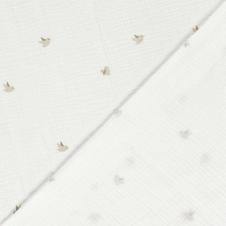 Tissu double gaze de coton Petits oiseaux – écru/nature,  image number 4