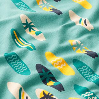 French Terry Sweat d’été planches de surf rétro  | PETIT CITRON – vert menthe, 