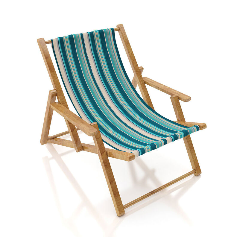 Extérieur Tissu pour chaise longue Rayures verticales 45 cm – amande/pétrole,  image number 8