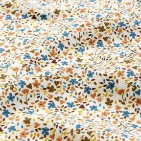 Tissu en coton Cretonne fleurs éparpillées – beige clair/marron clair,  Tissu en coton Cretonne fleurs éparpillées – beige clair/marron clair,