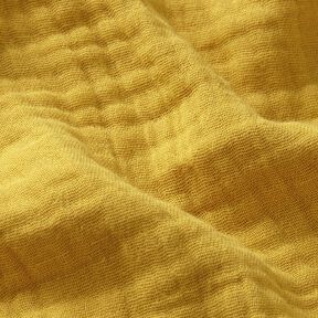 Tissu triple gaze de coton Uni – moutarde, 