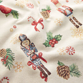 Tissu de décoration Gobelin Casse-noisettes festifs – beige clair/rouge,  Tissu de décoration Gobelin Casse-noisettes festifs – beige clair/rouge,