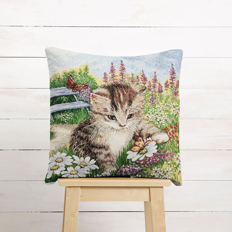panneau décoratif Gobelin Chaton joueur – carmin/beige clair,  image number 6