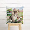 panneau décoratif Gobelin Chaton joueur – carmin/beige clair,  thumbnail number 6