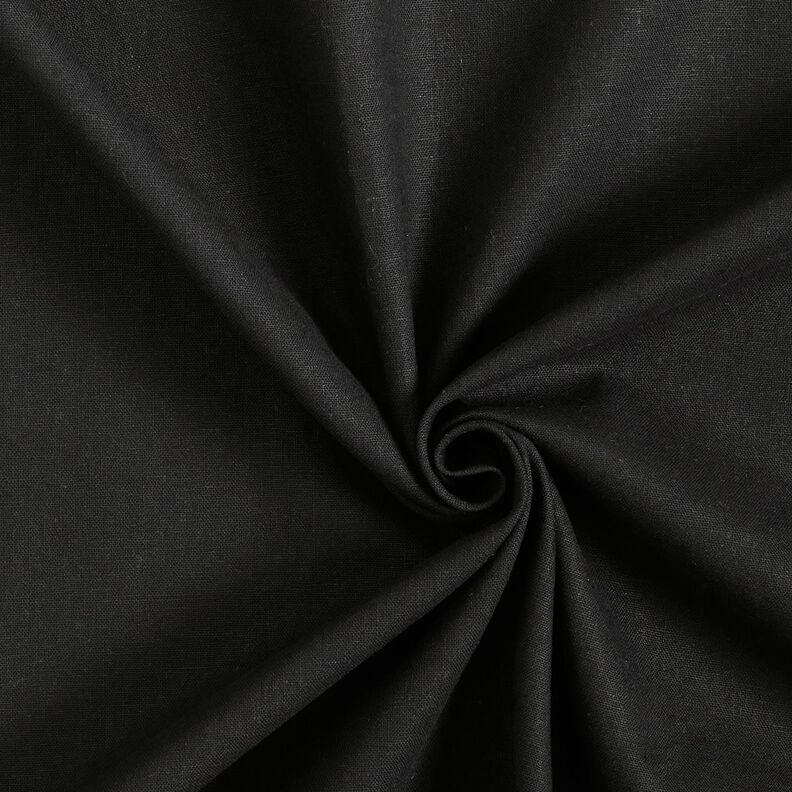 Lin et coton mélangé lavé – noir,  image number 1