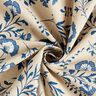 Tissu de décoration Semi-panama petites fleurs – nature/bleu océan,  thumbnail number 3
