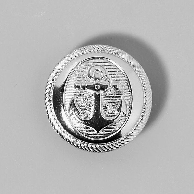 Bouton métallique Ancre – argent métallique,  image number 1