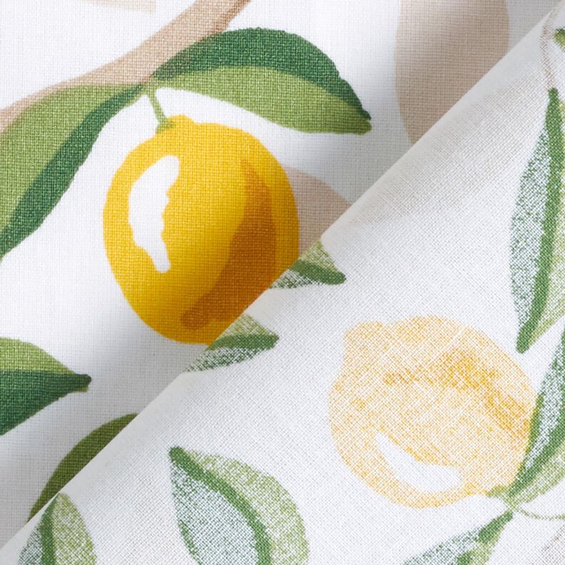 Coton enduit Peintures de citrons – blanc/jaune citron,  image number 5
