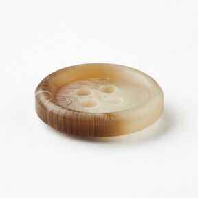 Bouton 4 trous rond [Ø 15 mm] – nature/marron foncé, 