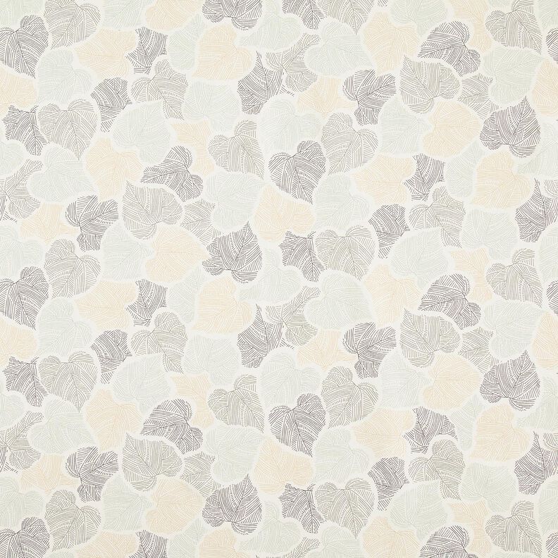 Tissu de décoration Semi-panama Cœurs de feuilles – ivoire/roseau, image number 1