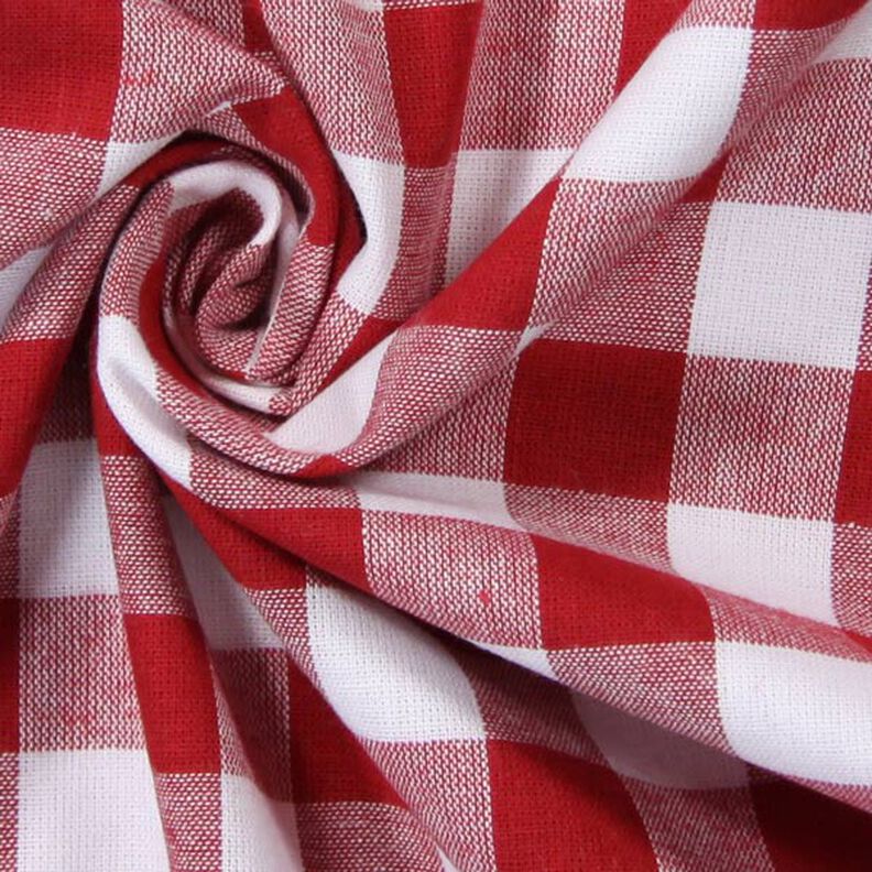 Tissu en coton Vichy à carreaux 1,7 cm – rouge/blanc,  image number 2
