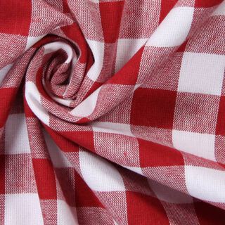 Tissu en coton Vichy - 1,7 cm – rouge, 