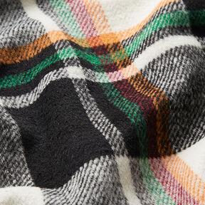 Tissu pour manteau Carreaux colorés – noir/blanc, 