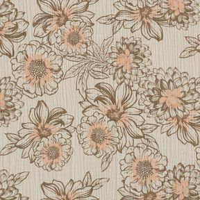 Tissu double gaze de coton Sommerblumen – taupe clair/marron moyen, 