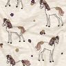 Jersey coton Cheval fleuri pailleté | Poppy Fabrics – nature/or,  thumbnail number 2