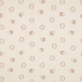 Tissu double gaze de coton Hérissons | Poppy Fabrics – nature/marron clair, 