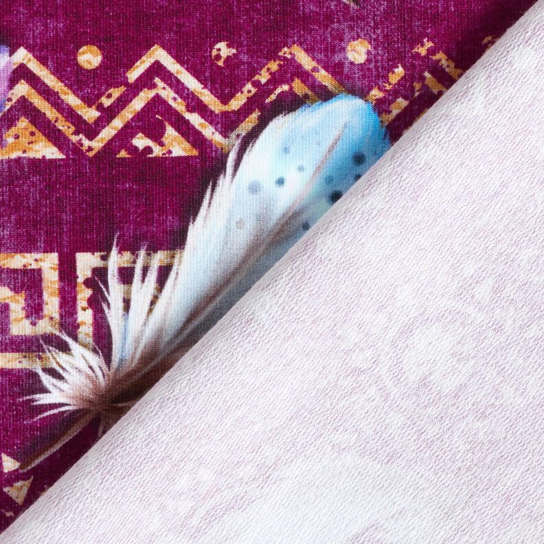 French Terry Plumes bohèmes | Glitzerpüppi  – raisin/homard,  image number 4