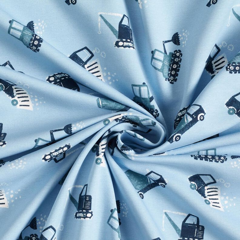 French Terry Sweat d’été Chantier de construction – bleu clair,  image number 3