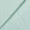 Tissu double gaze de coton Dentelle brodée Vrilles de fleurs – menthe clair,  thumbnail number 4