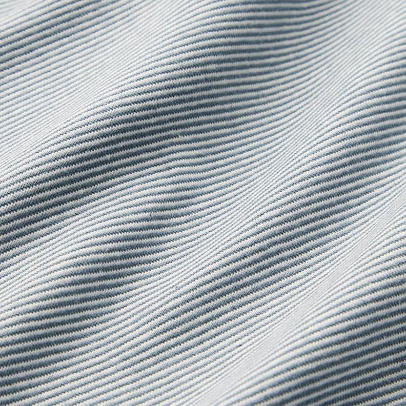 Bord-côtes tubulaire, fines rayures – bleu jean/écru,  image number 2