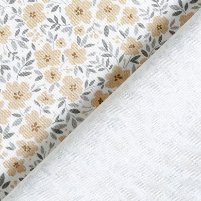 Tissu de décoration Satin de coton Mer de fleurs – noix de cajou/blanc,  image number 4
