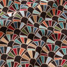 Tissu de décoration Gobelin Éventails rétro – noir/carmin,  thumbnail number 2