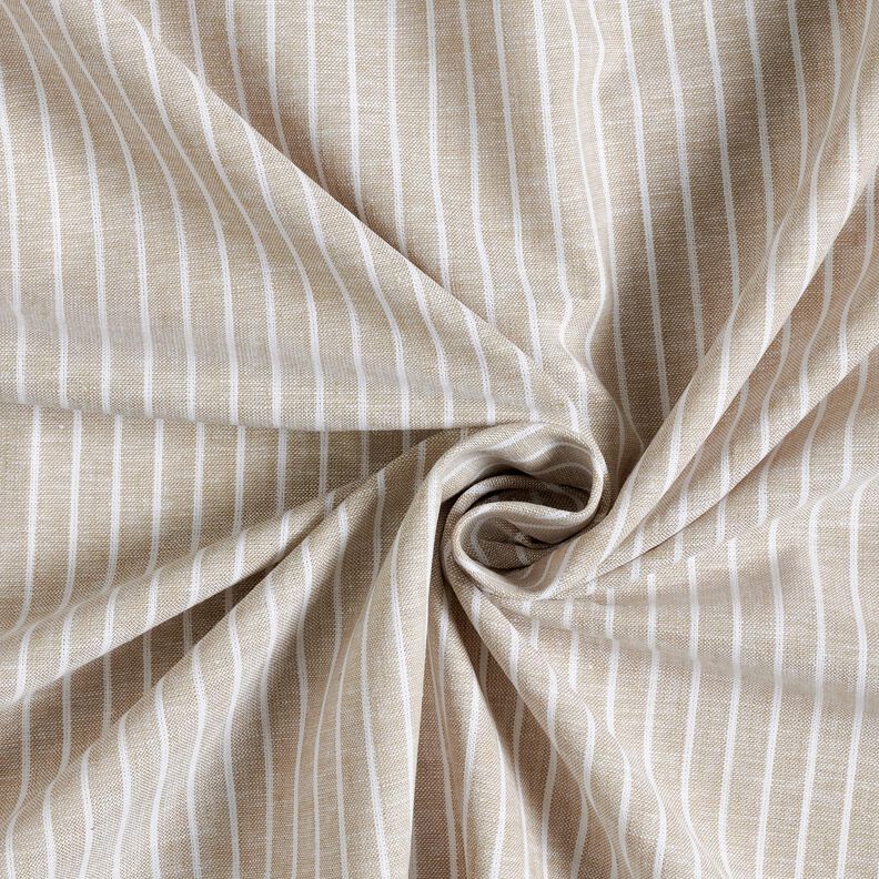 Mélange lin coton Larges rayures – taupe clair/blanc,  image number 3