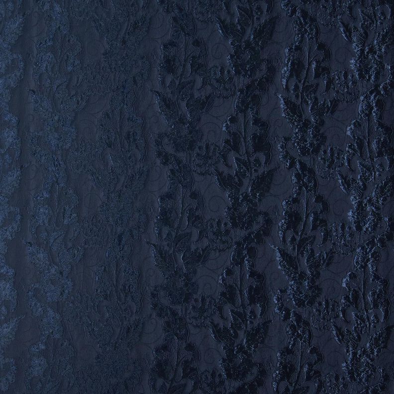 Jacquard d’habillement Brocart Fleurs – bleu marine, image number 1