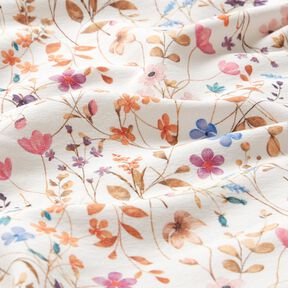 GOTS French Terry Sweat d’été Mer de fleurs séchées Impression numérique – ivoire, 