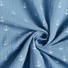 Tissu double gaze de coton Ancre – bleu pigeon/blanc,  thumbnail number 3