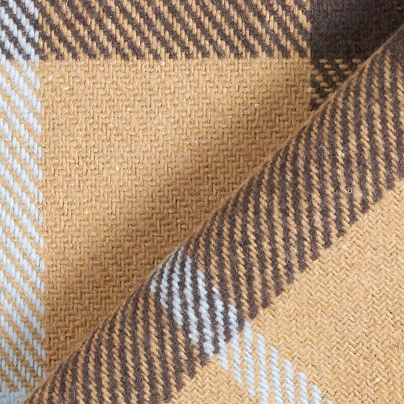 Tissu pour manteau en coton mélangé Grands carreaux – beige, image number 4