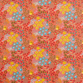 Coton enduit Mélange marin – corail, 