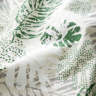 Coton enduit feuilles exotiques – nature/vert, 