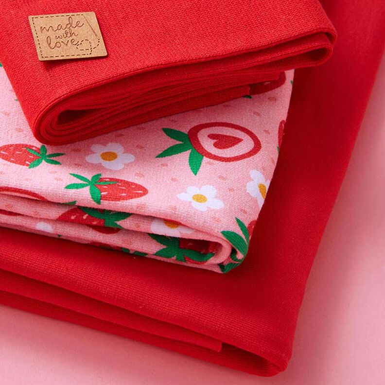 Lot de tissus jersey Fraises sucrées | PETIT CITRON – rose,  image number 7