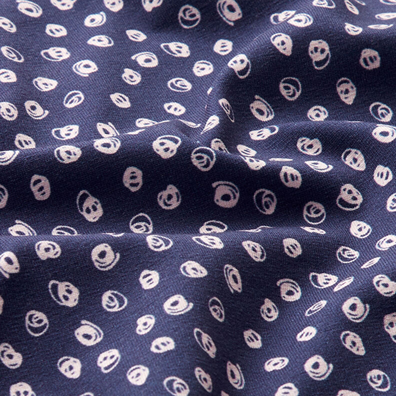 Jersey de coton Petits cercles – indigo, image number 2