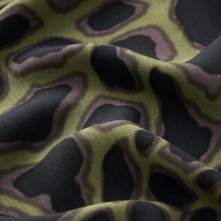 Tissu en viscose Motif léopard – kaki/noir, 