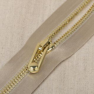 Fermeture à glissière brillante  – beige/or, 