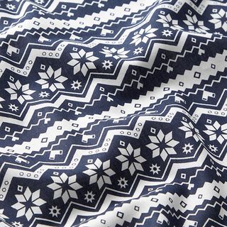 Tissu en coton Popeline Motif norvégien – bleu nuit, 