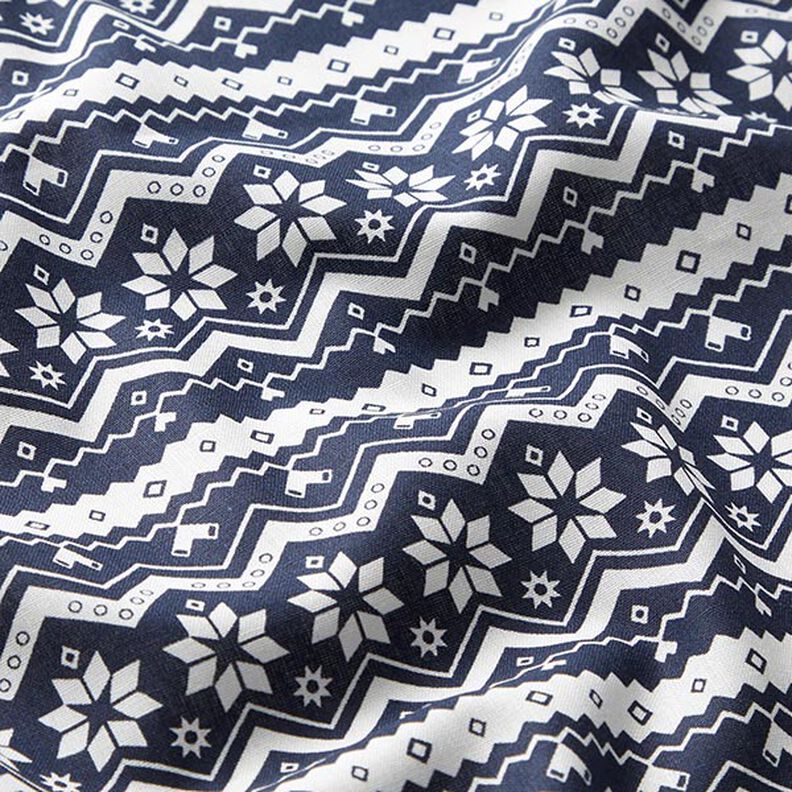 Tissu en coton Popeline Motif norvégien – bleu nuit,  image number 2