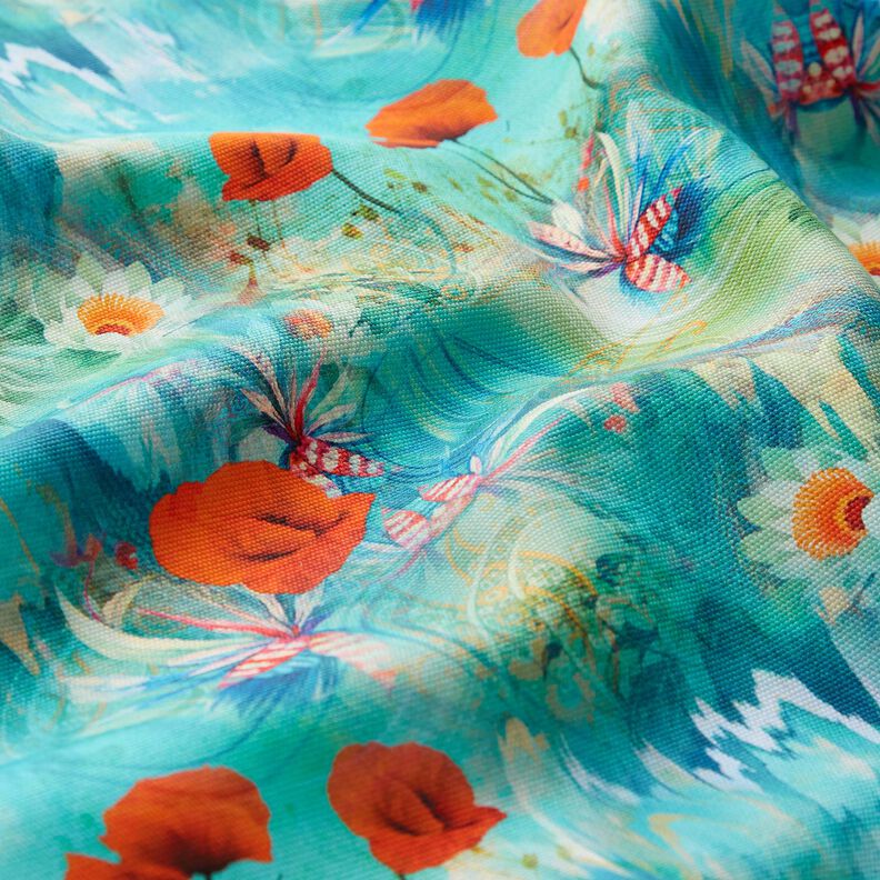 Sacs Panel Canvas Coquelicots colorés – bleu noir/rouge feu, image number 4