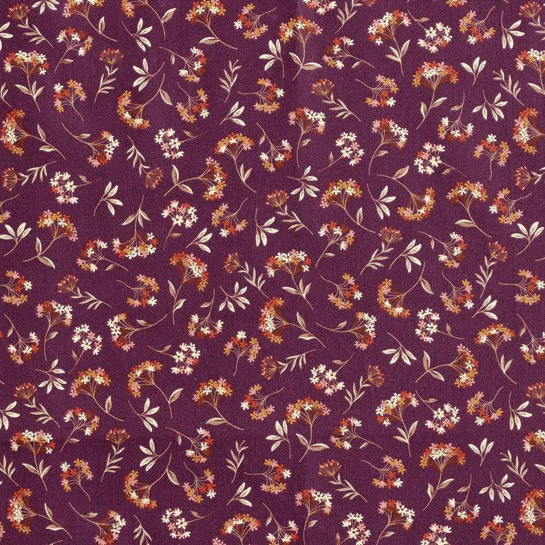Tissu en coton Cretonne Fleurs délicates – raisin,  image number 1