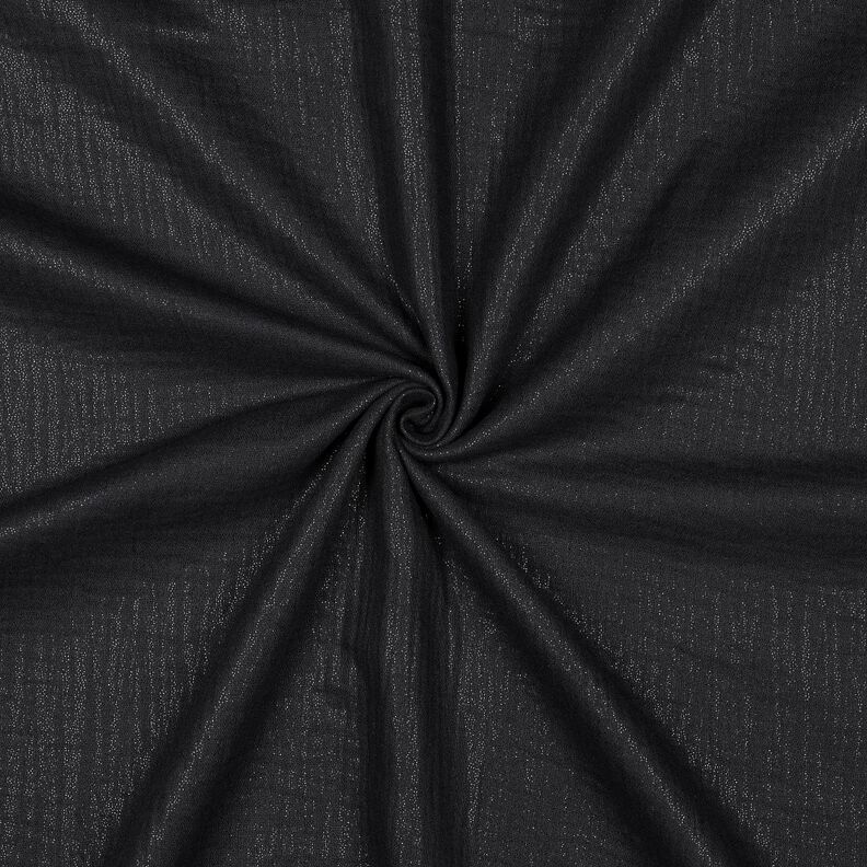 Tissu double gaze de coton fins points scintillants | Poppy Fabrics – noir,  image number 1