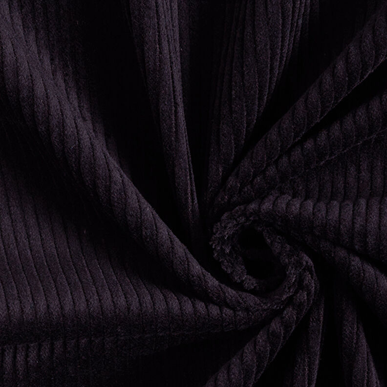 Velours côtelé large prélavé Uni – noir,  image number 1