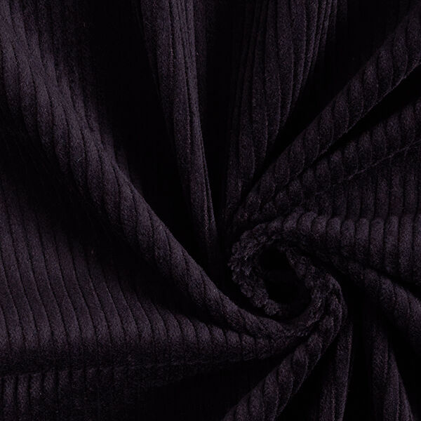 Velours côtelé large prélavé Uni – noir,  image number 1