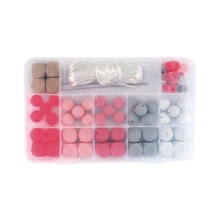 Boîte de perles en silicone | Rayher – rose, 