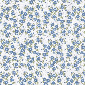 Popeline coton Blümchenmeer – bleu jean/blanc, 