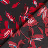 Mousseline de soie Fleurs abstraites – bleu marine/carmin,  thumbnail number 4